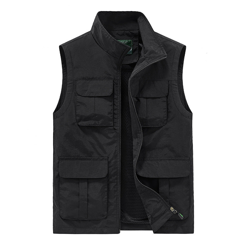 Herren Multifunktionale Utility-Weste mit Mehrfachtaschen und Mesh-Innenfutter Shop Nory