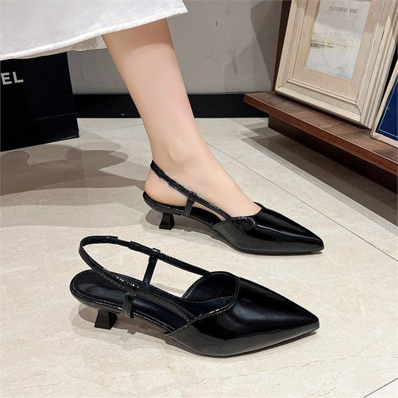 Damen spitze Slingback Ballerinas mit eleganter Schnalle