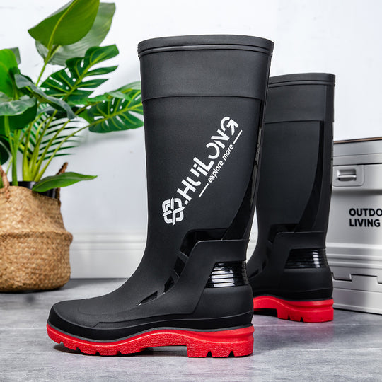 Herren Wasserdichte Gummistiefel mit verstellbarem Schaftabschluss und profiliertem Dämpfungssohlensystem Shop Nory