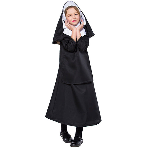 Mädchen Nonnenkostüm mit traditionellem Gewand und elegantem Kopfschmuck Shop Nory