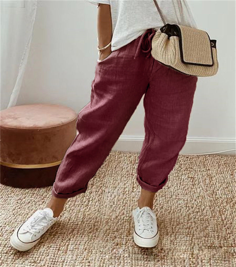 Damenschalotte-Haremshosen mit floralem Stickmuster Shop Nory