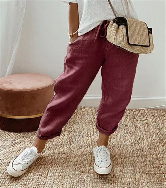 Damenschalotte-Haremshosen mit floralem Stickmuster Shop Nory