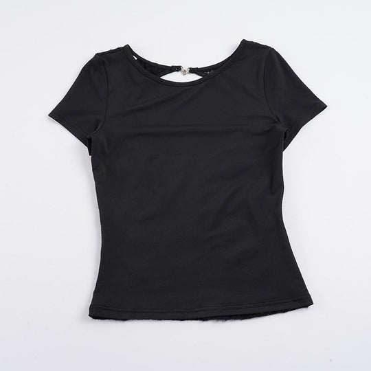 Damen figurbetontes T-Shirt mit elegantem Rückendetail
