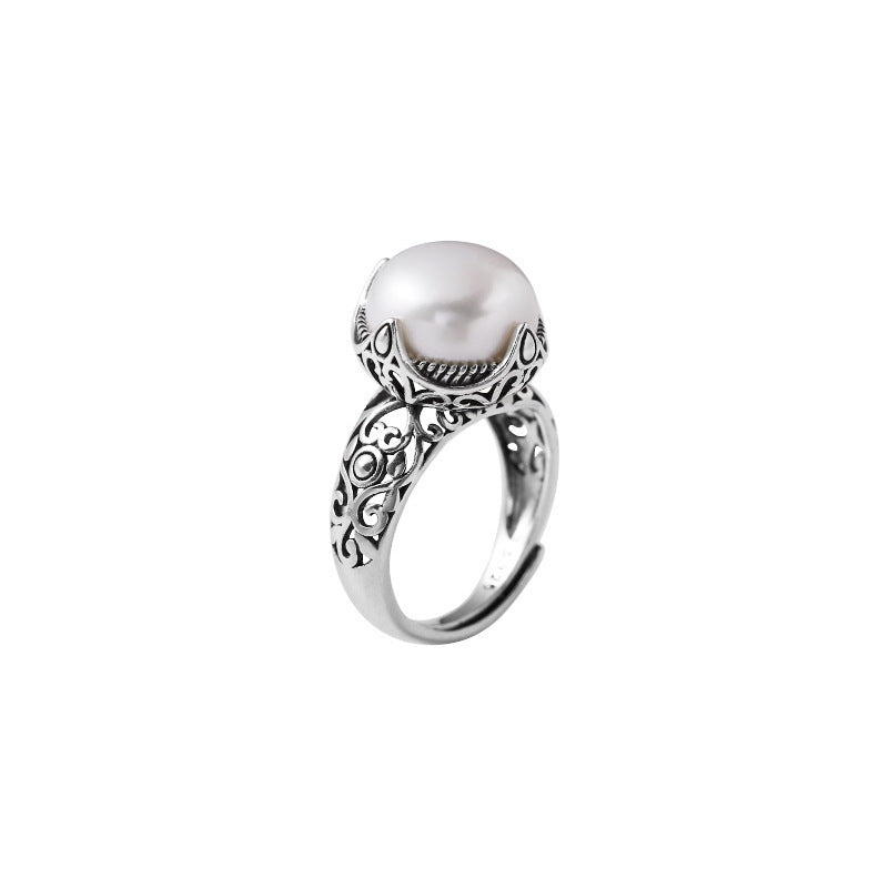 Damen perlverzierter Ring mit kunstvoller Fassung Shop Nory