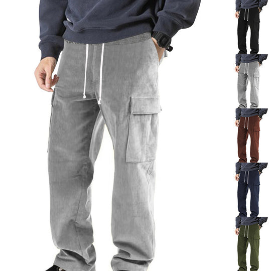 Herren Cordhose im Cargo-Stil mit Kordelzug und aufgesetzten Taschen Shop Nory