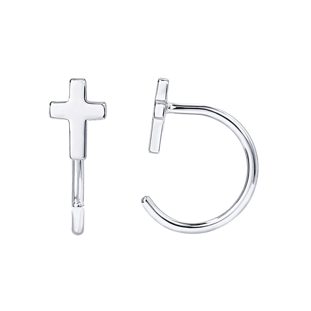Damen Ohrstecker mit strahlendem Kreuzdesign und funkelnden Zirkonia Shop Nory