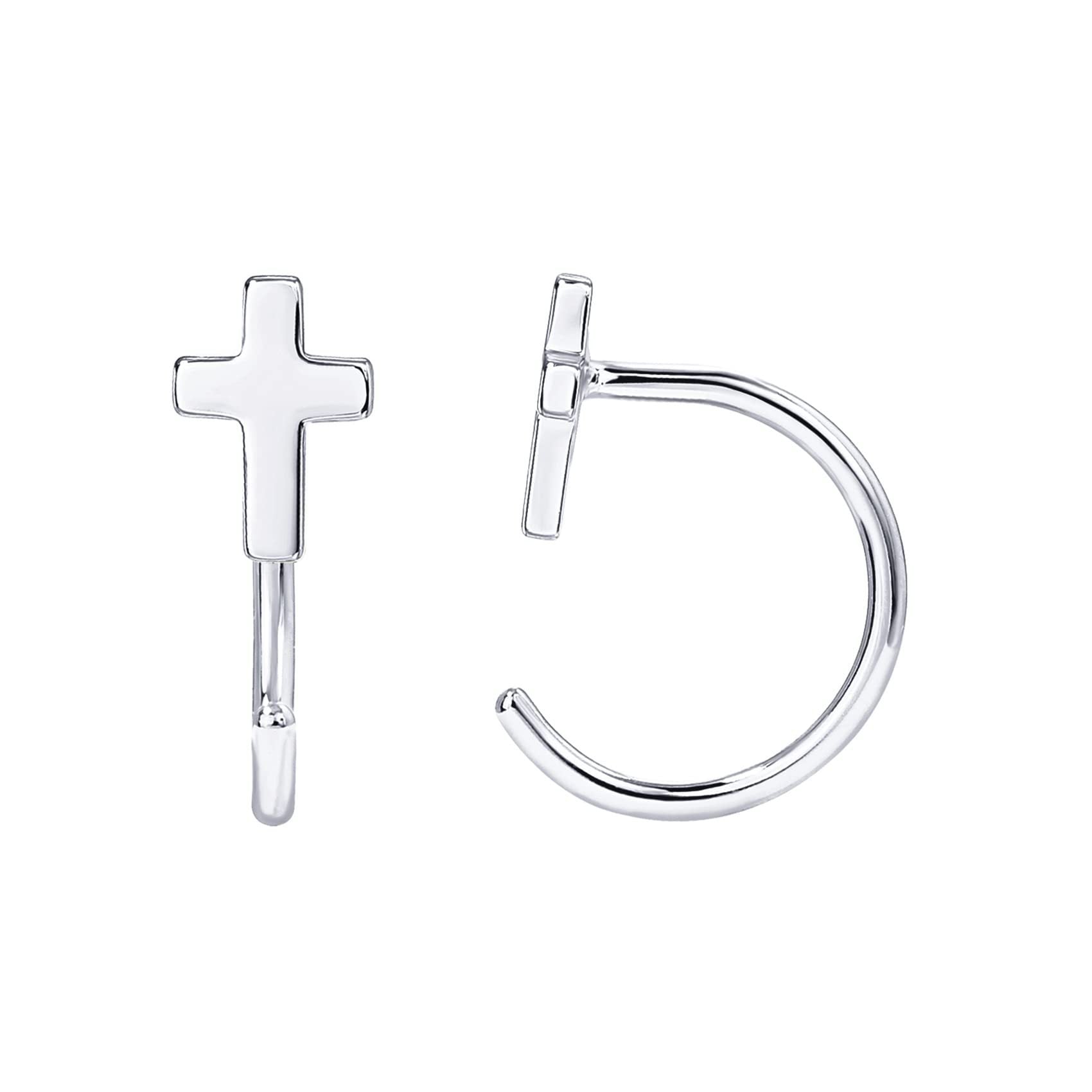 Damen Ohrstecker mit strahlendem Kreuzdesign und funkelnden Zirkonia Shop Nory