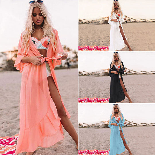 Damen Strandkimono mit luxuriösem Wellenmuster