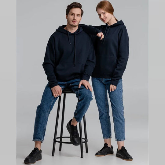 Unisex nan minimalistischer Heavyweight Kapuzenpullover aus French‑Terry mit verdeckter Kängurutasche und schmaler Silhouette Shop Nory