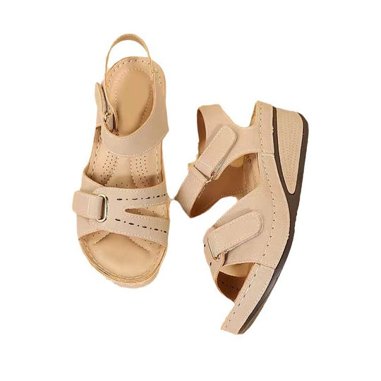 Damen Komfort-Sandalen mit verstellbaren Klett- und Schnallenriemen sowie ergonomischem Fußbett Shop Nory