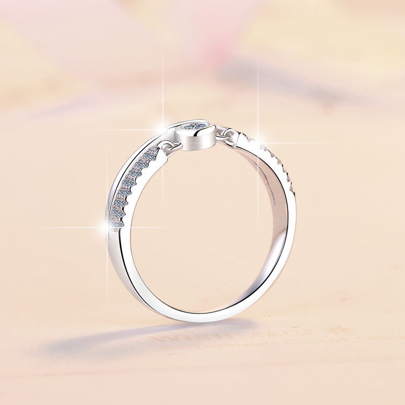 Damen zart funkelnder Zirkonia-Ring mit eleganter Detailverzierung Shop Nory