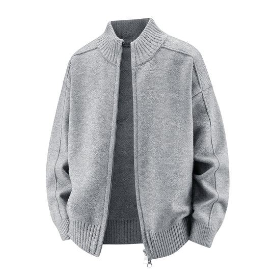 Herren Hochwertiger Strickjacke mit Stehkragen Shop Nory