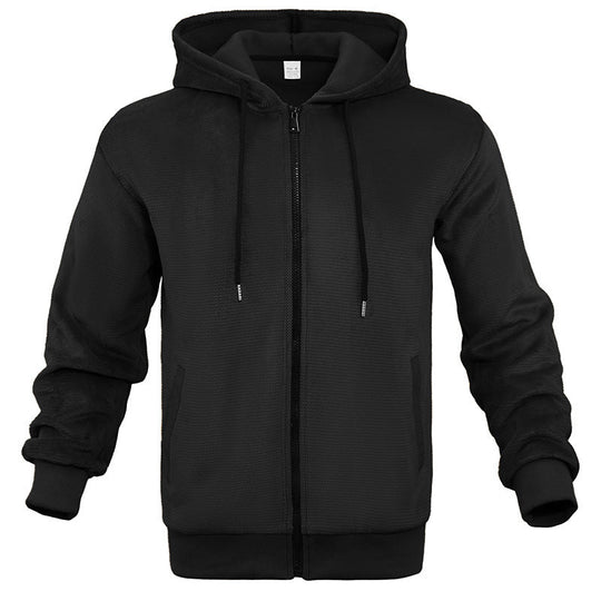 Herren sportlicher Zip-Hoodie aus atmungsaktivem Material mit Taschen
