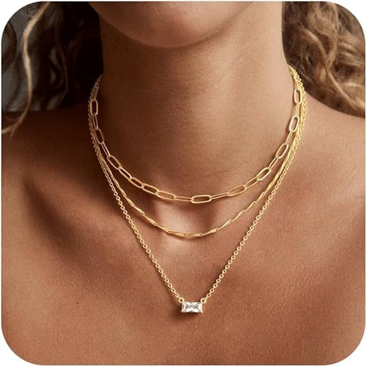 Damen Mehrlagige Halskette mit eleganten Designelementen Shop Nory