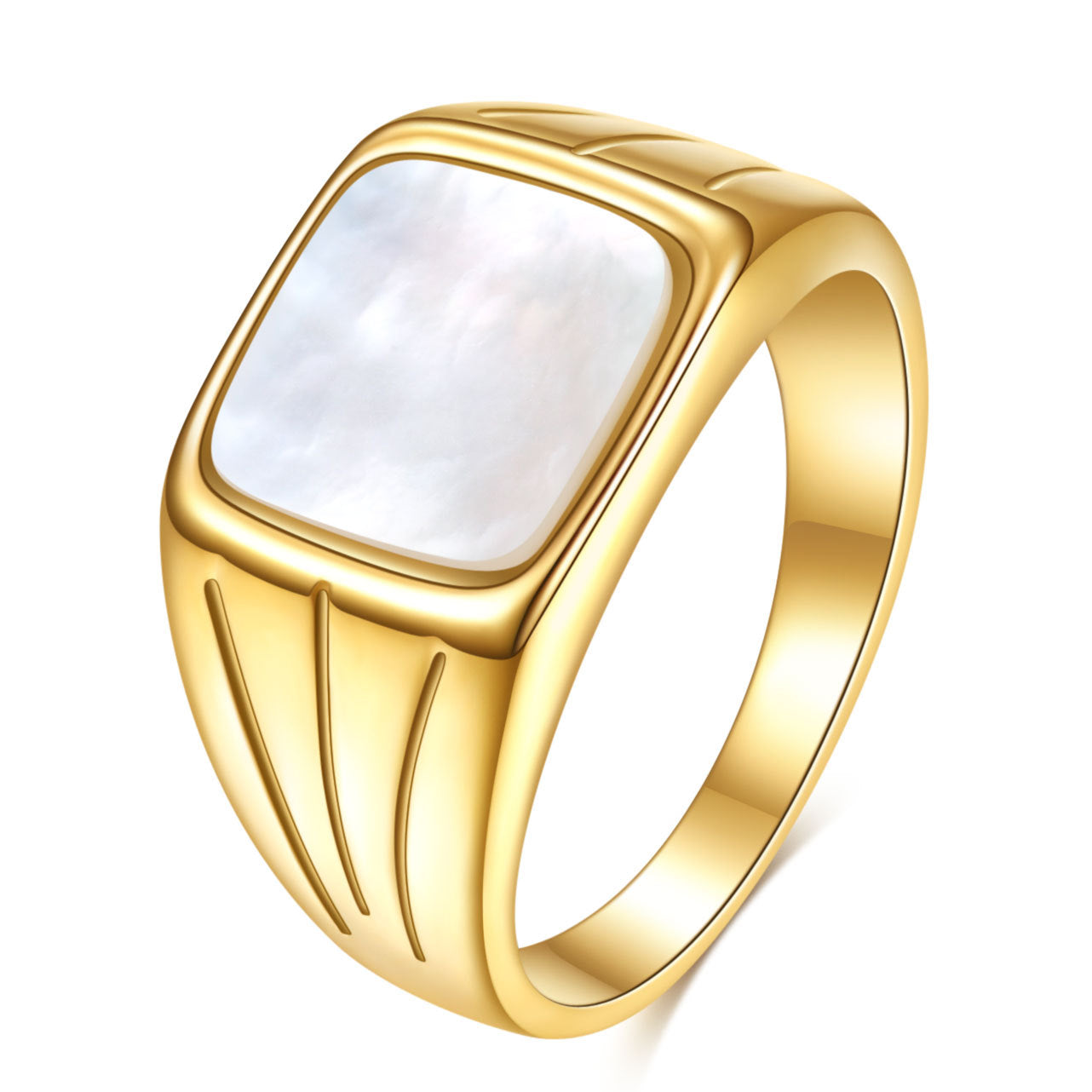 Herren Siegelring mit edlem, glänzenden Onyx-Einsatz und raffiniertem Design Shop Nory