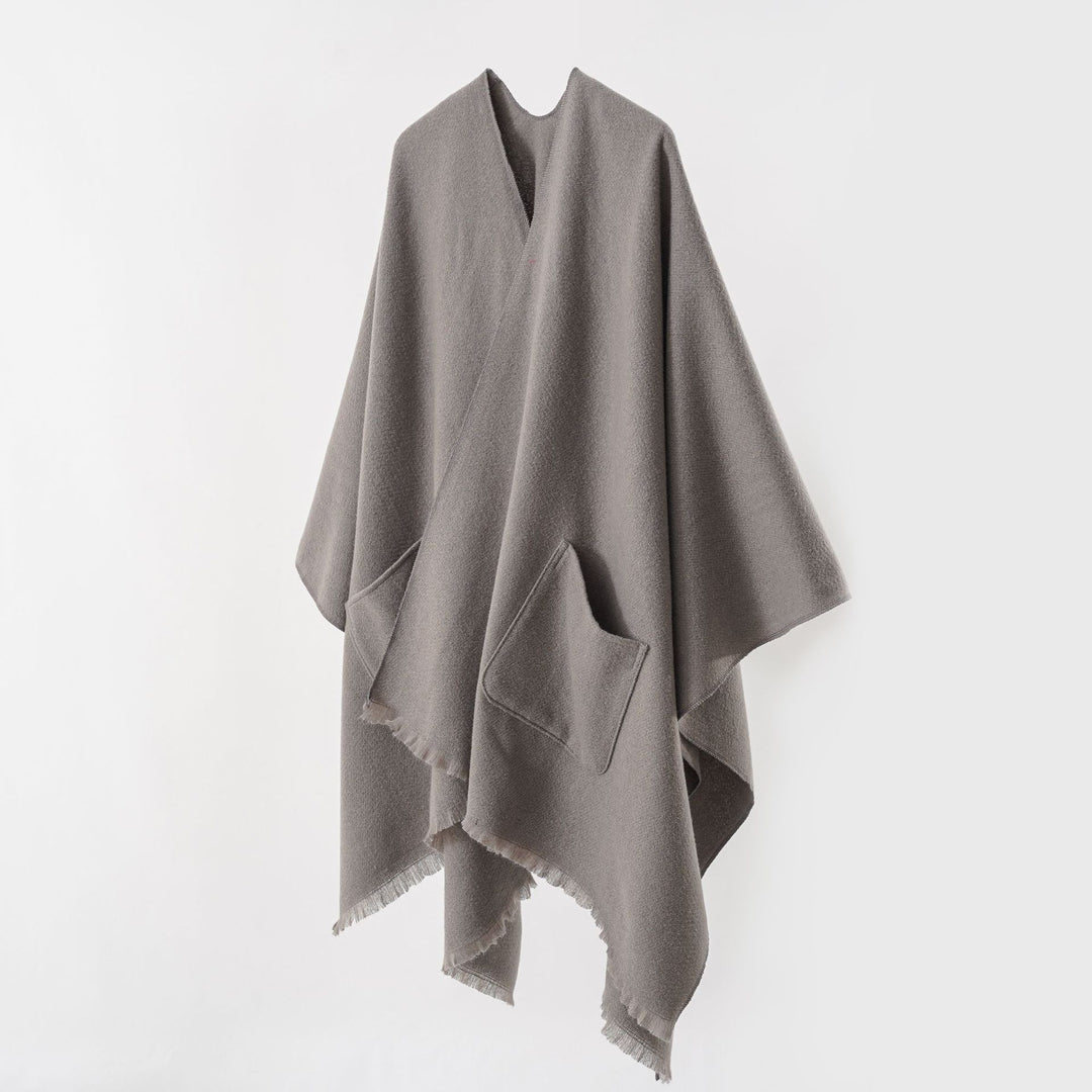 Damen Oversize-Capeponcho aus Wollmix mit Kapuze und Eingrifftaschen Shop Nory