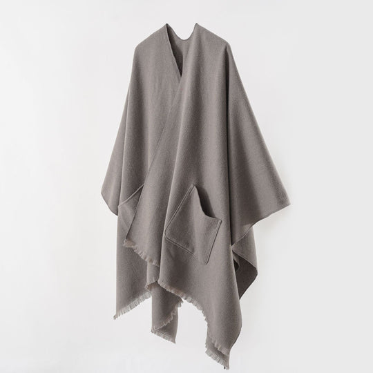 Damen Oversize-Capeponcho aus Wollmix mit Kapuze und Eingrifftaschen Shop Nory