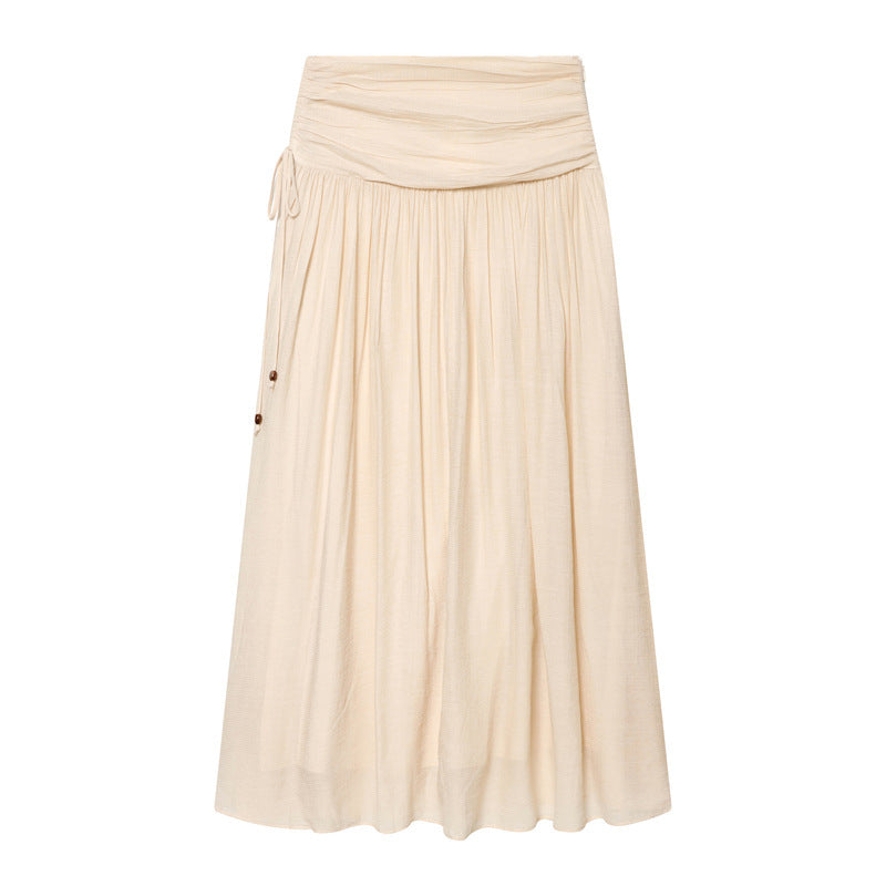 Damen Maxirock mit hohem Bund, seitlicher Zierkordel und weitem Faltenfall Shop Nory