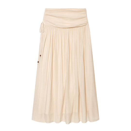 Damen Maxirock mit hohem Bund, seitlicher Zierkordel und weitem Faltenfall Shop Nory