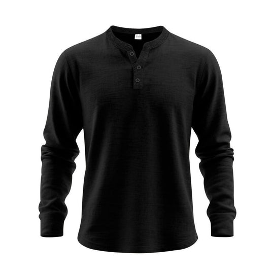 Herren Langarmshirt mit Knopfleiste