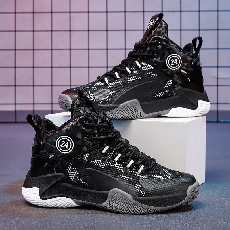 Herren Basketball-High-Top Sneaker mit geometrischem Struktur-Obermaterial und griffiger Herringbone-Sohle Shopy Nory