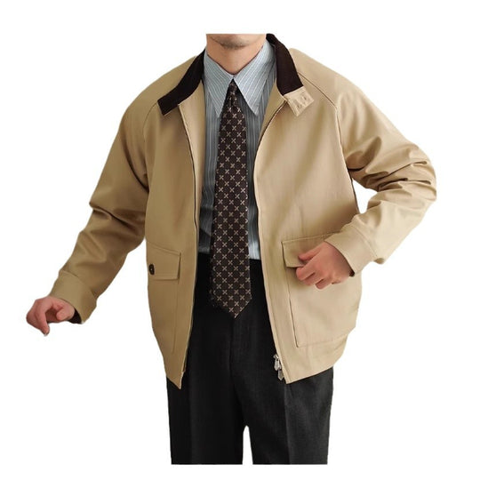Herren Harrington-Jacke mit Cordkragen und aufgesetzten Pattentaschen Shop Nory