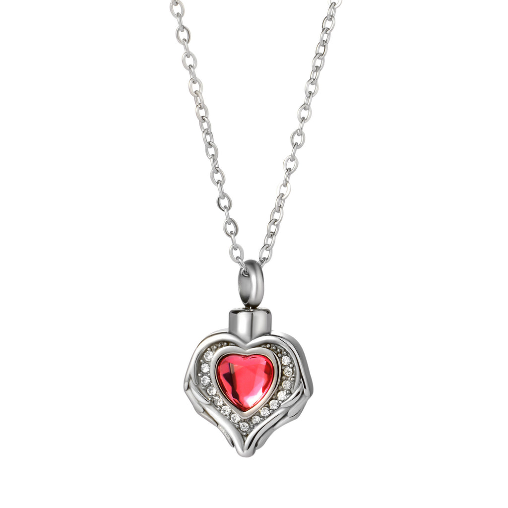 Damen Halskette mit herzförmigem Anhänger und funkelnden Kristallen Shop Nory