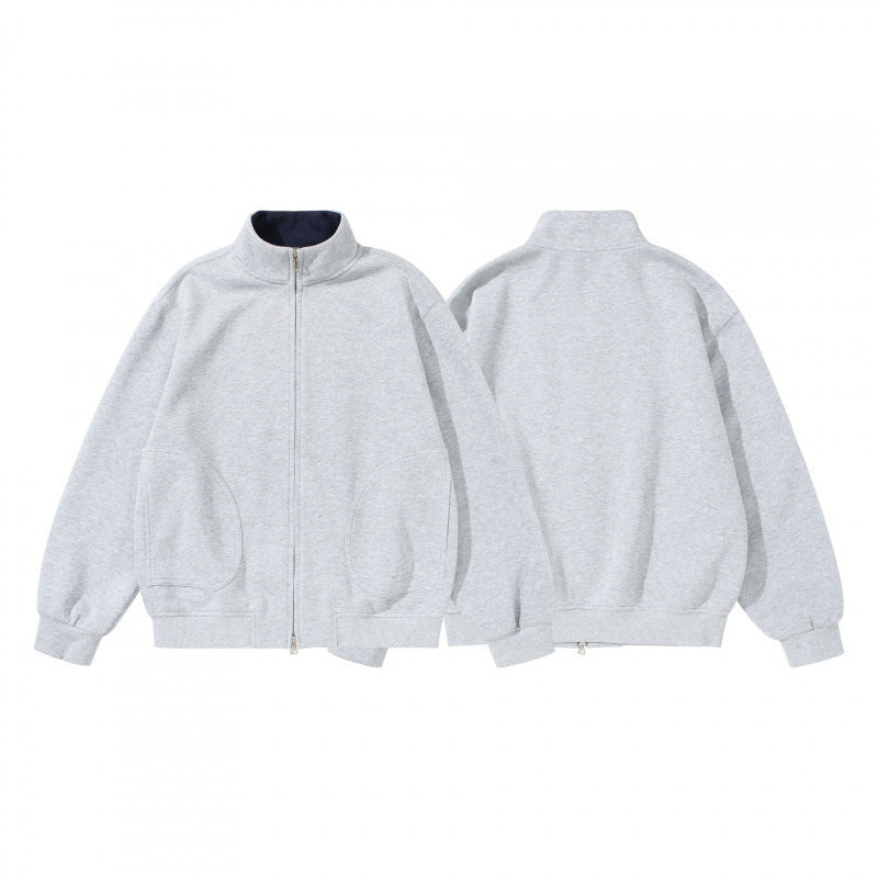 Unisex Sweatshirtjacke mit Stehkragen, Oversize-Passform und runden Eingrifftaschen Shop Nory