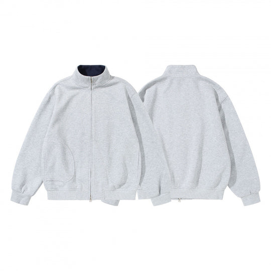 Unisex Sweatshirtjacke mit Stehkragen, Oversize-Passform und runden Eingrifftaschen Shop Nory