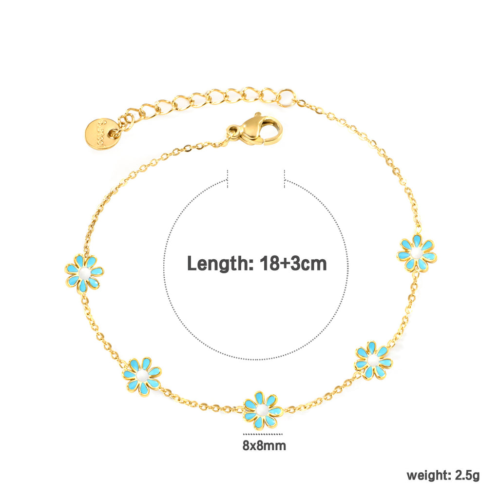 Damen Armband mit filigranen Blumenmotiven und verstellbarem Verschluss Shop Nory