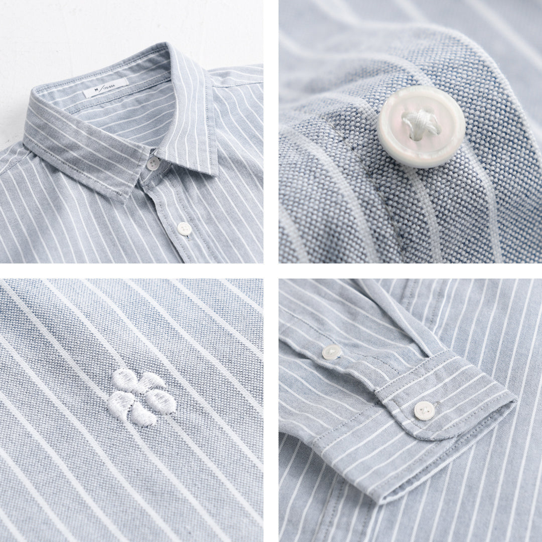Herren Gestreiftes Layering-Hemd aus feinem Oxford-Baumwollstoff mit entspanntem Schnitt Shop Nory