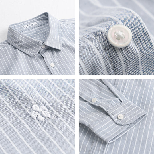 Herren Gestreiftes Layering-Hemd aus feinem Oxford-Baumwollstoff mit entspanntem Schnitt Shop Nory