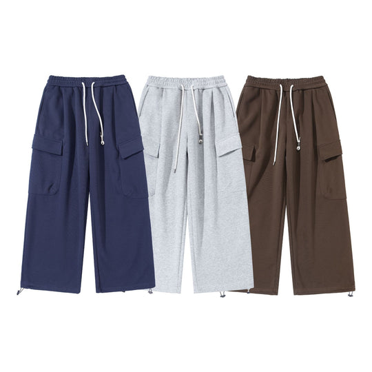Unisex Cropped Cargo-Sweathose mit elastischem Bund, Kordelzug und verstellbarem Saum Shop Nory