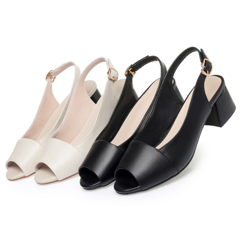 Damen Sling-Sandalen mit bequemer Sohle und elegantem Blockabsatz Shopnory