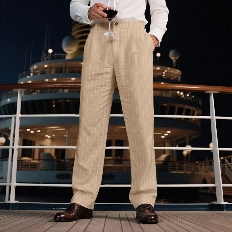 Herren elegante Streifen-Hose