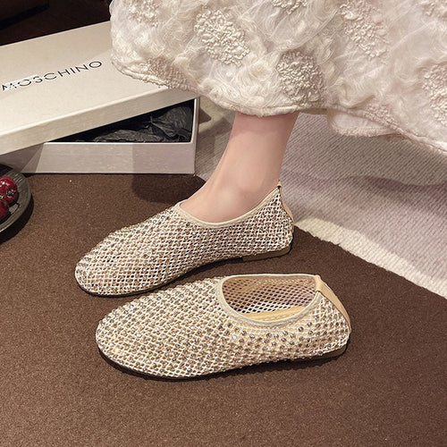 Damen komfortable Sneakers mit funkelnden Strass-Akzenten Shopnory