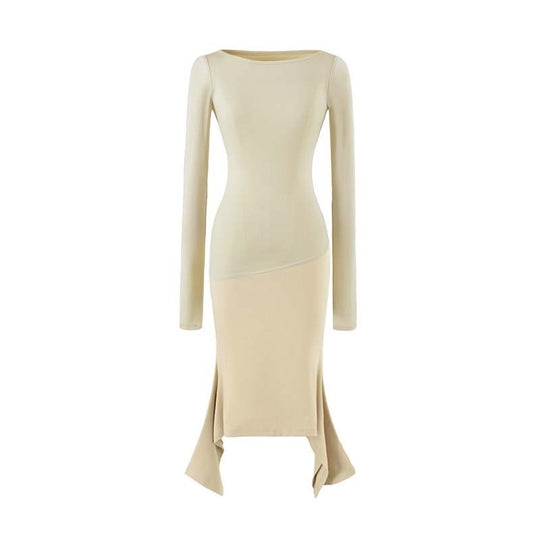 Damen Figurbetontes Midikleid mit asymmetrischem Zipfelsaum und Paneel-Design Shop Nory