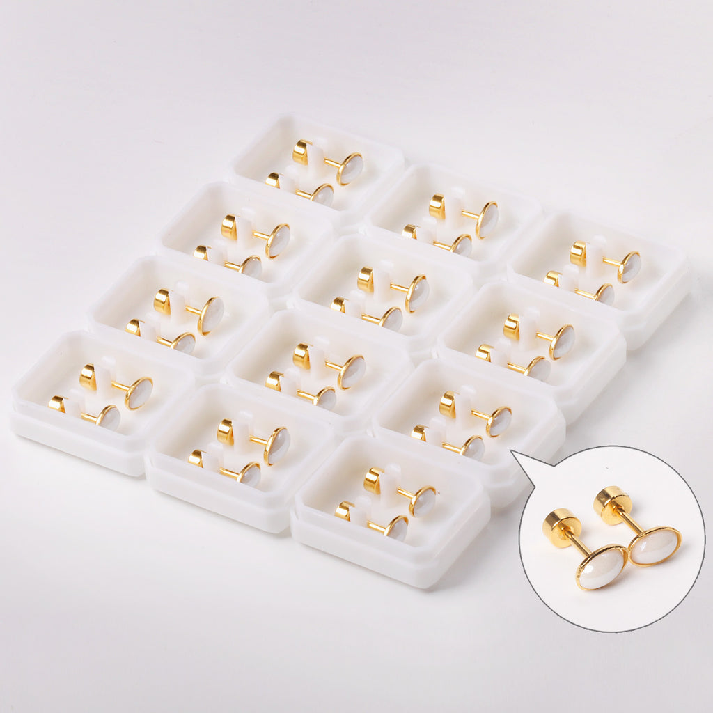 Damen Ohrstecker aus antiallergischem Edelstahl mit elegantem, geschwungenem Design Shop Nory