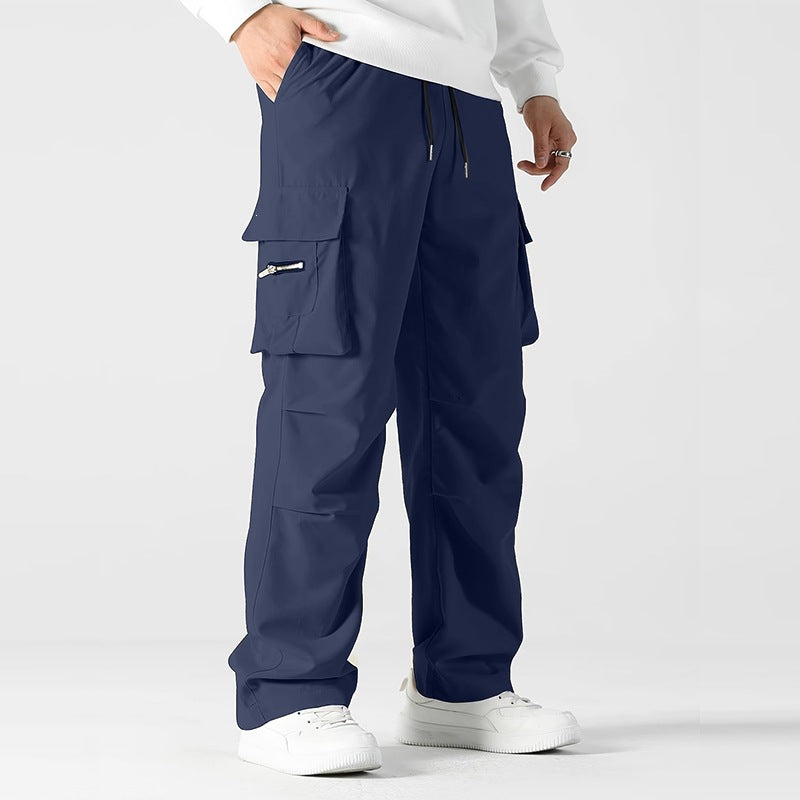 Herren weite Utility-Cargohose mit Tunnelzugbund, Knieabnähern und Multifachtaschen Shop Nory
