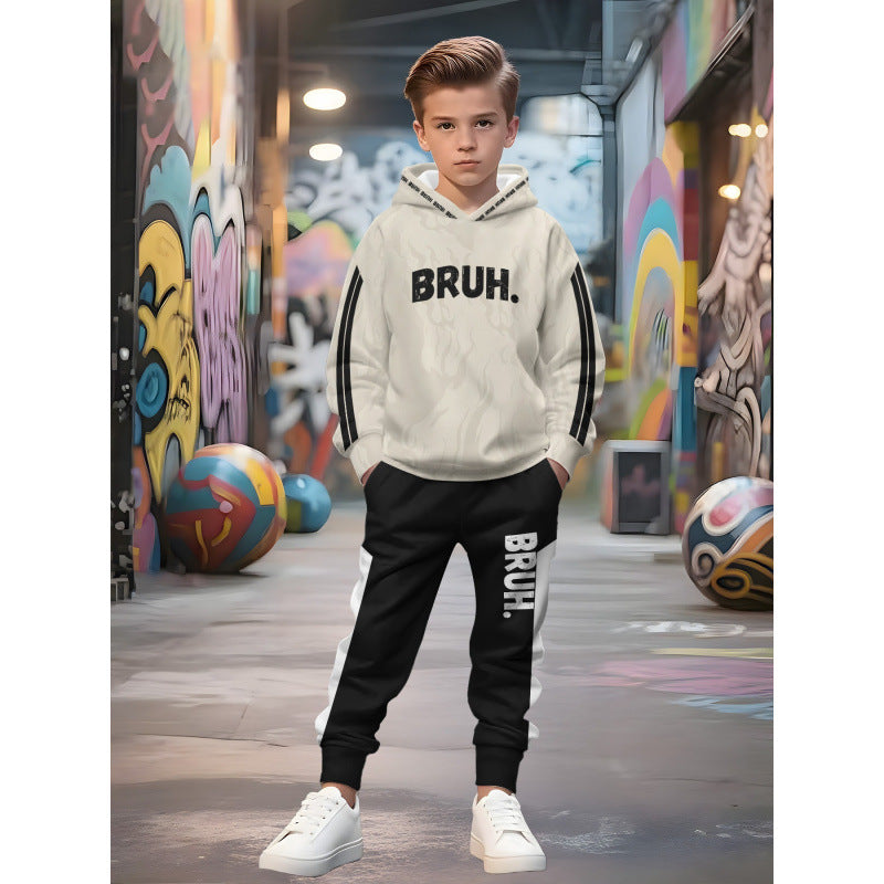 Unisex Kinder Jogginganzug mit Kapuzenpullover und detailreichem Auto-Print Shop Nory