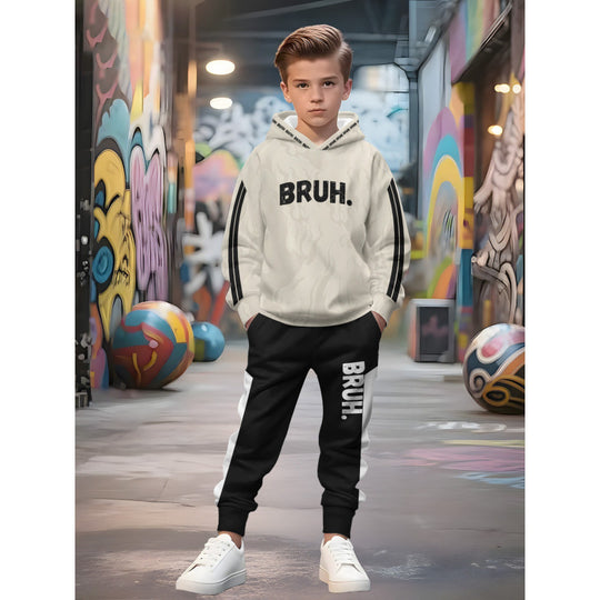 Unisex Kinder Jogginganzug mit Kapuzenpullover und detailreichem Auto-Print Shop Nory
