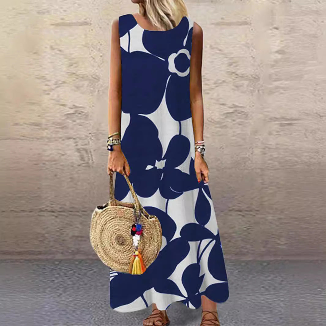 Damen Sommerliches Midikleid mit floralem Muster und gerafftem Saum
