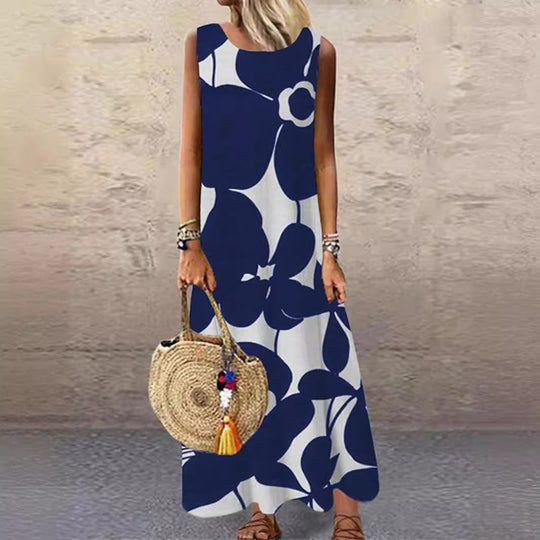 Damen Sommerliches Midikleid mit floralem Muster und gerafftem Saum