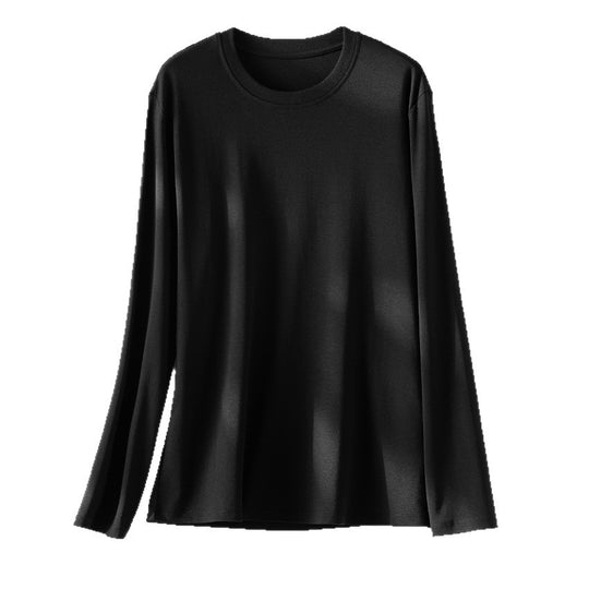 Damen Langärmeliges Rundhals-Longsleeve aus Modal-Mix mit fließender Silhouette Shop Nory
