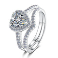 Damen Verlobungsring mit herzförmigem Zirkonia und zartem Doppelband Shop Nory