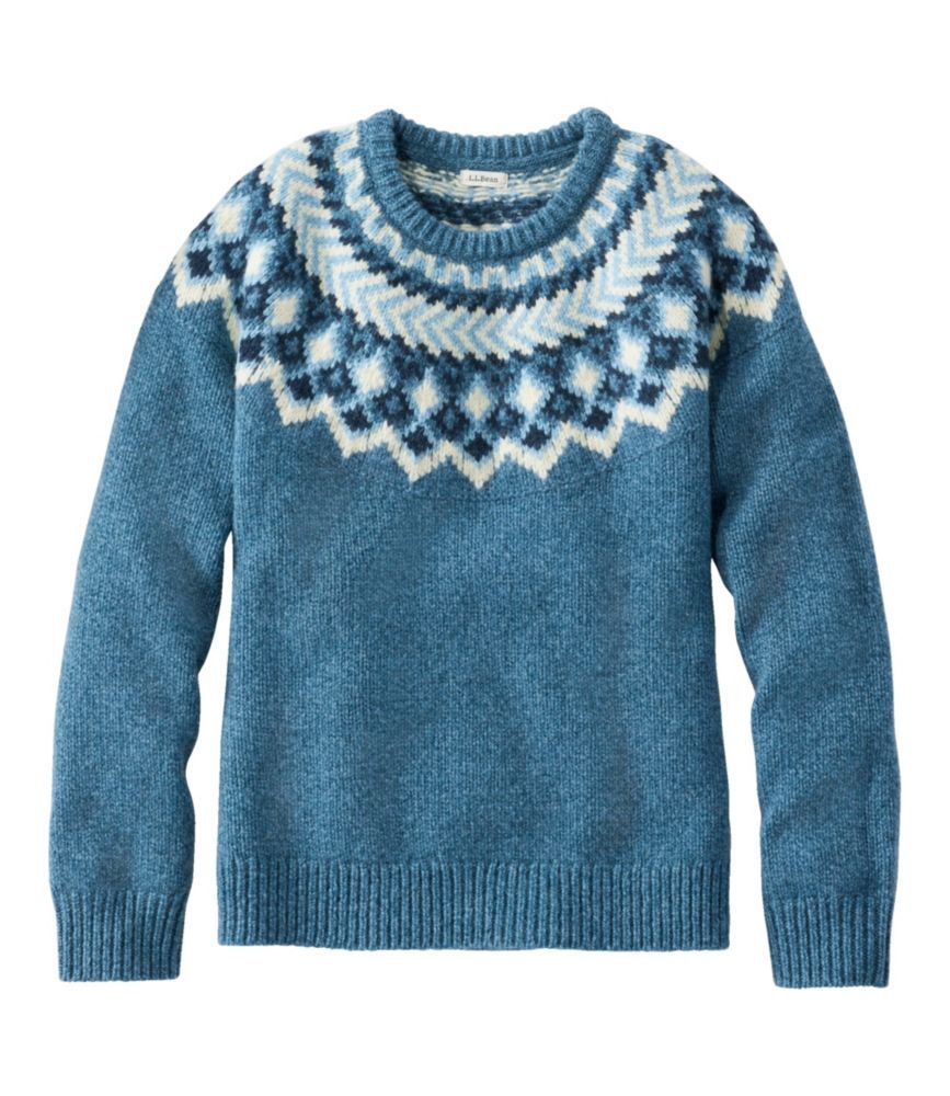 Damen nan Norwegerpullover aus Wollmix mit Rundhalsausschnitt und traditionellem Fair-Isle-Yoke Shop Nory