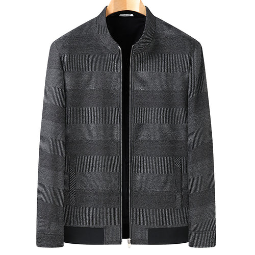 Herren Strukturierte Bomberjacke mit feiner Streifenstruktur und verdecktem Reißverschluss Shop Nory