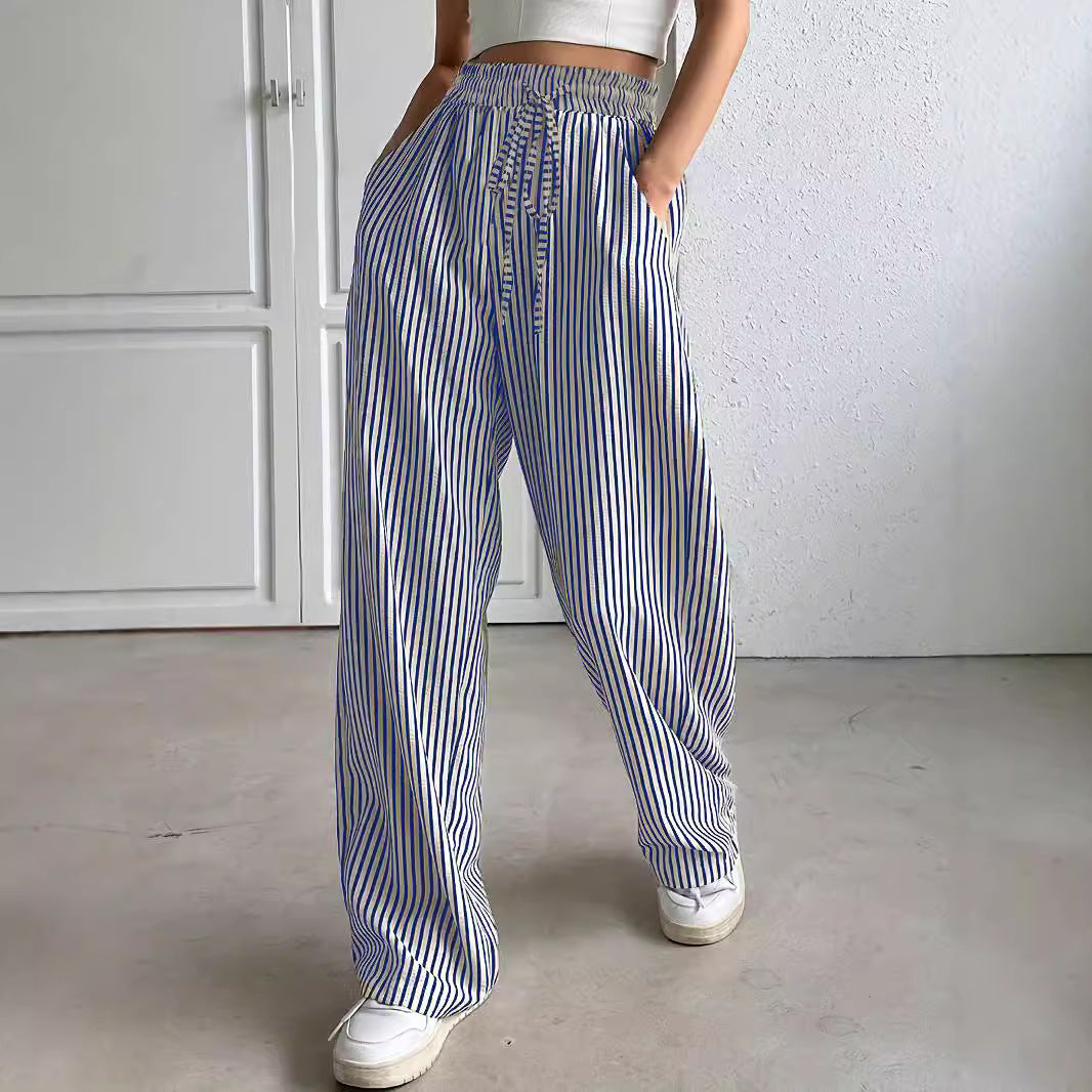 Damen Weite Streifen-Hose