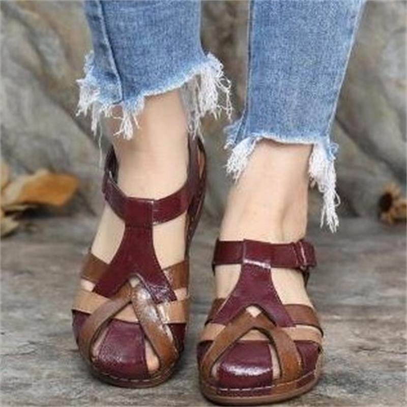 Damen Bequeme geschlossene Riemchensandalen mit verstellbarem Knöchelriemen und gepolsterter Komfortsohle Shop Nory