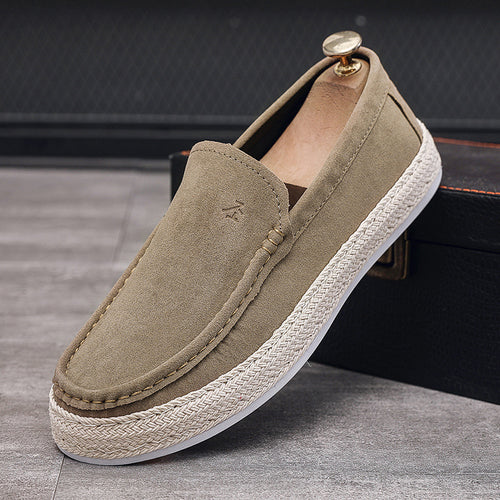 Herren Komfortable Slip-On Mokassins mit Jute-Sohle